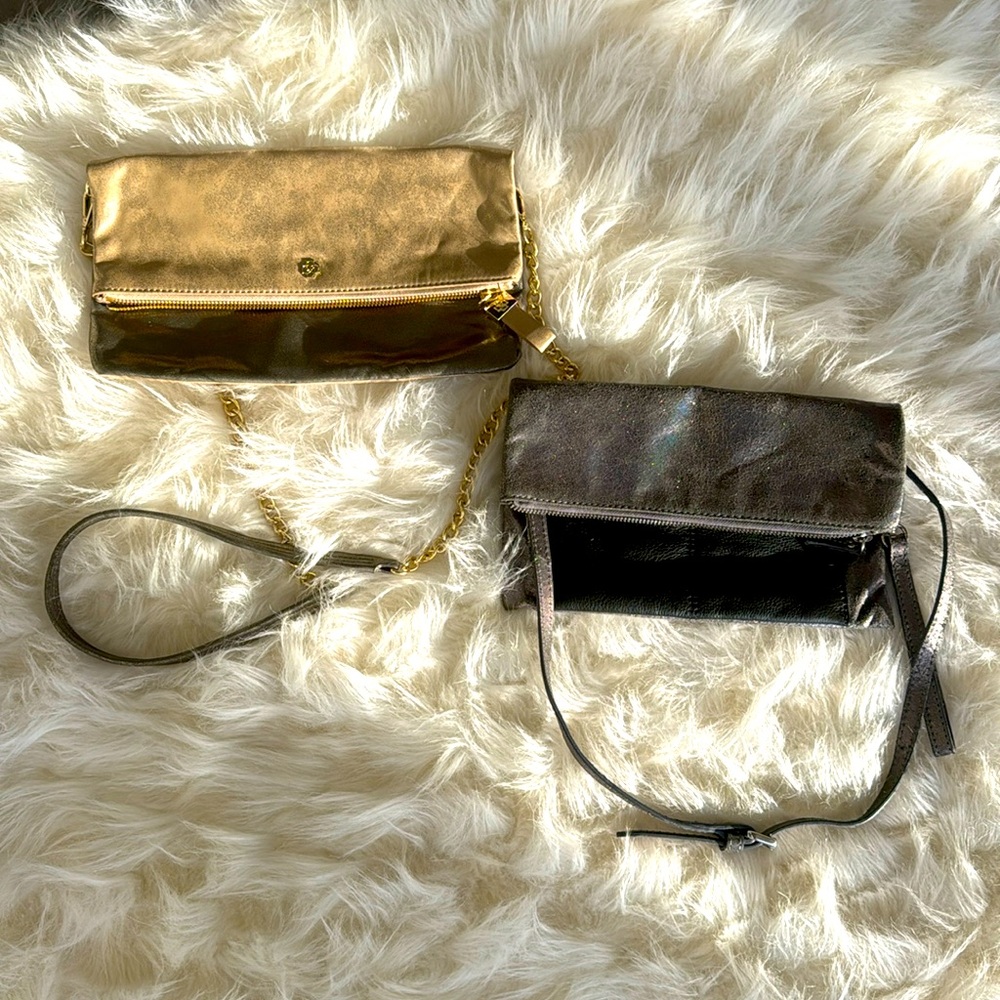 Ann Taylor Two tone Gold Crossbody and Helen Fischer Two Tone Silver Crossbody